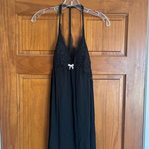 Victoria's Secret Black Lace Dress with Pink Bow